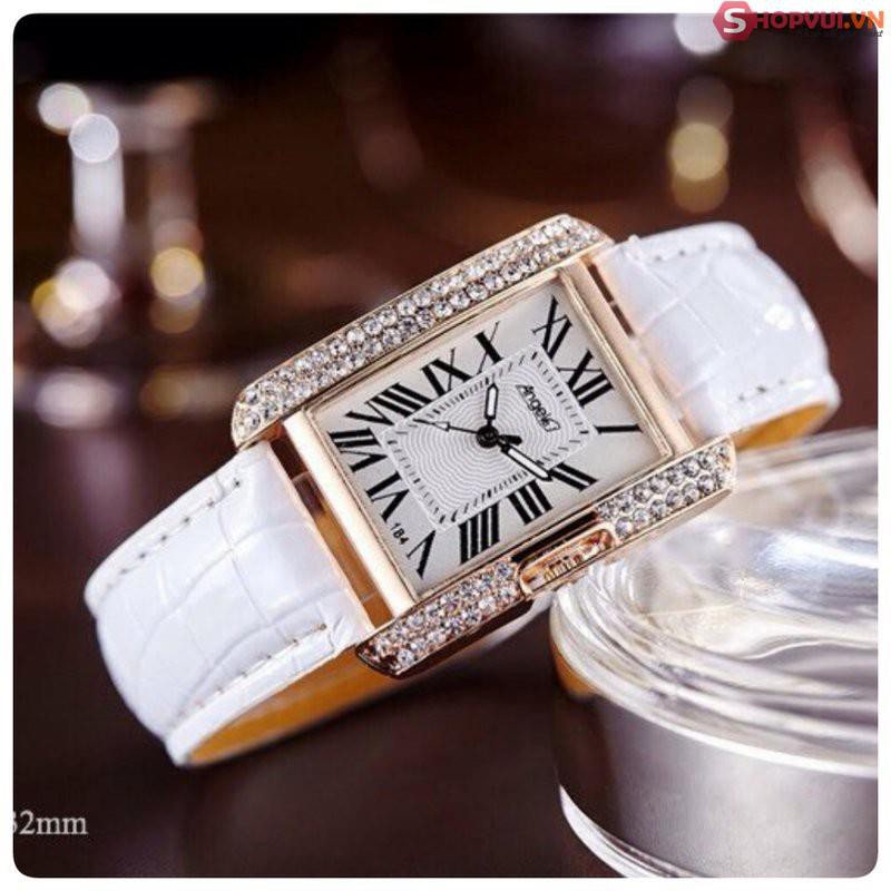 [CỰC ĐẸP] ĐỒNG HỒ NỮ DÂY DA MẶT VUÔNG ANGELE NHIỀU MÀU THỜI TRANG | BigBuy360 - bigbuy360.vn