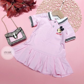 Đầm thun có cổ cho bé gái