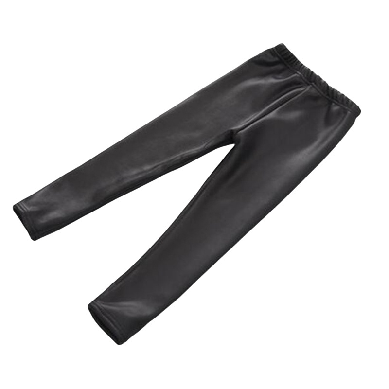 Quần legging da PU lót nhung dày giữ ấm thời trang thu đông cho bé gái | BigBuy360 - bigbuy360.vn