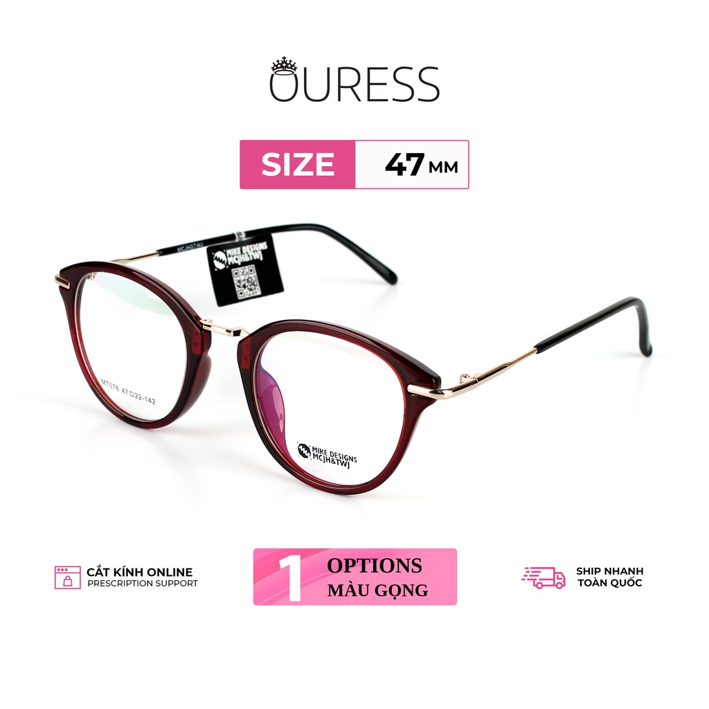 Gọng kính tr90 phối càng hợp kim cao cấp mt078