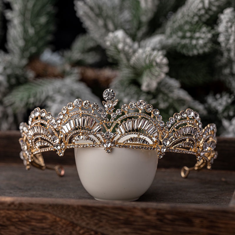 Vương Miện Đội Đầu Đính Đá Pha Lê Sang Trọng Thời Trang Năm Kỷ 2021 Cho Cô Dâu