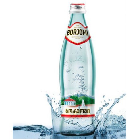 Nước khoáng thiên nhiên có ga Borjomi chai thủy tinh 500ml