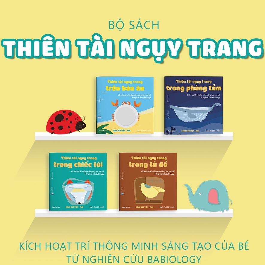 Sách Ehon - Thiên Tài Ngụy Trang song ngữ Việt Anh kèm file nghe quét mã QR - Dành cho trẻ 2-6 tuổi (Bộ 4 cuốn)