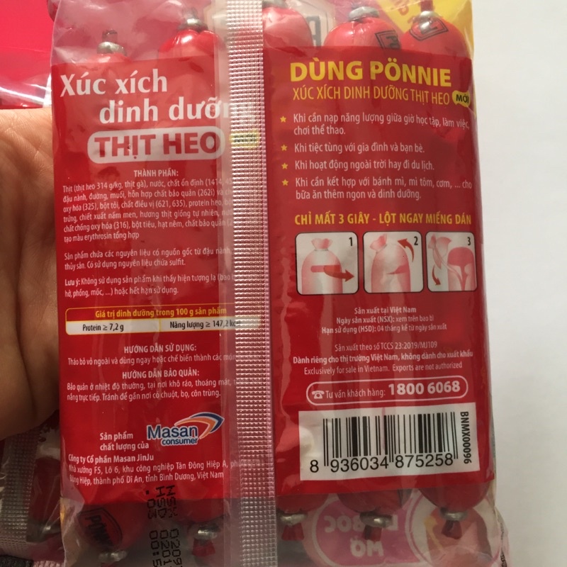 Xúc Xích Dinh Dưỡng Thịt Heo Ponnie gói 175g | BigBuy360 - bigbuy360.vn