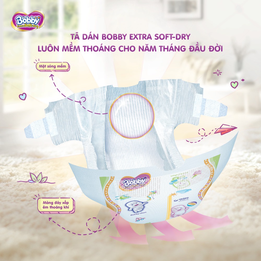 Tả Quần Cao Cấp Bobby Extra Soft Dry S66/M60/L52/L52+2/XL46/XL46+6/XXL42/XXL42+4miếng