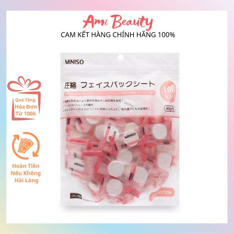 Mặt Nạ Giấy Nén Miniso Nhật Bản