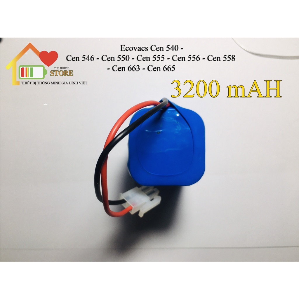 ( BẢO HÀNH 9 THÁNG )PIN ROBOT HÚT BỤI CHÍNH HÃNG ECOVACS CEN 540, CEN 546, CEN 550, CEN 558, CEN 660 ( DL CAO 3200 mAH)