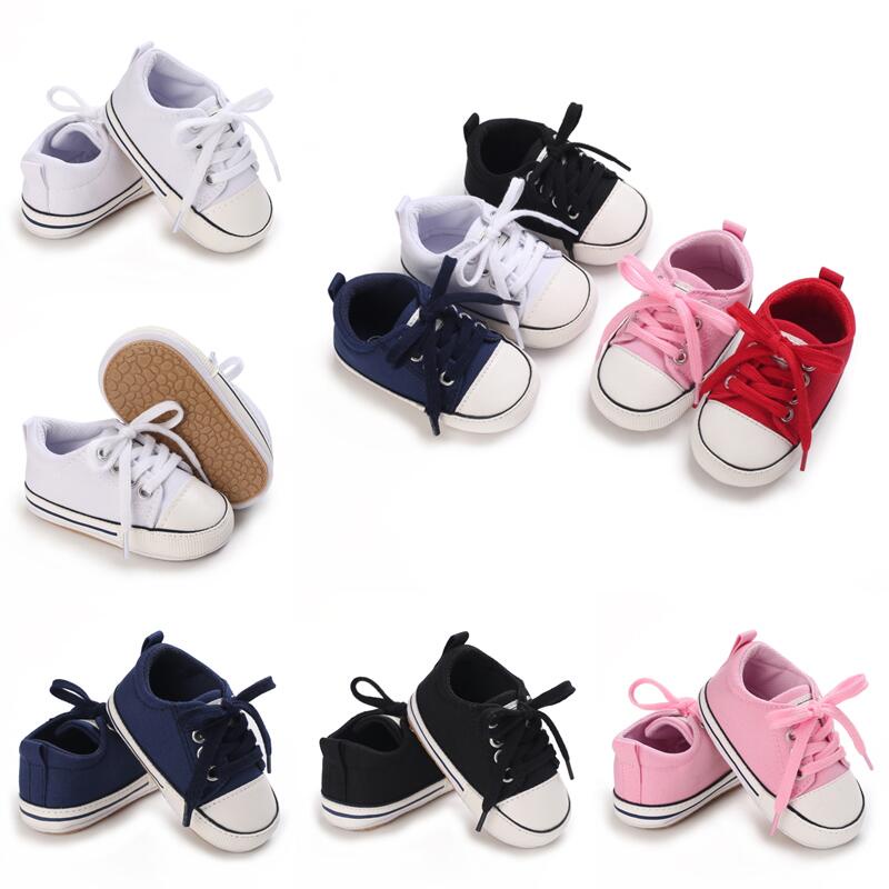 Giày Thể Thao Vải Canvas Đế Mềm Chống Trượt Cho Bé Sơ Sinh Từ 0-18 Tháng Tuổi