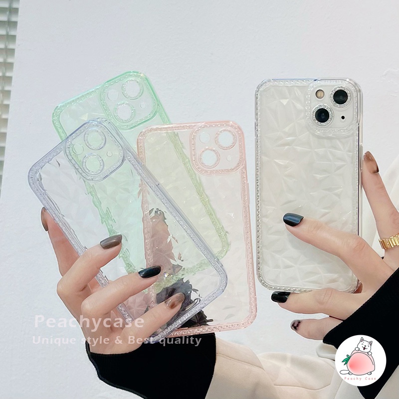Ốp Điện Thoại TPU Mềm Trong Suốt Họa Tiết Kim Cương Sang Trọng Cho iPhone 13 12 Pro Max 11 Xr Xs Max X 7 8 6 Plus X 6G