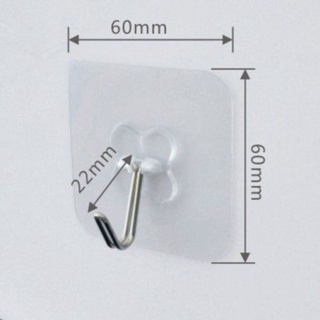 10 Móc Dán Tường Siêu Dính Trong Suốt Chịu Lực Tốt Treo Tường Chắc Chắn 6*6 cm - Móc dính tường