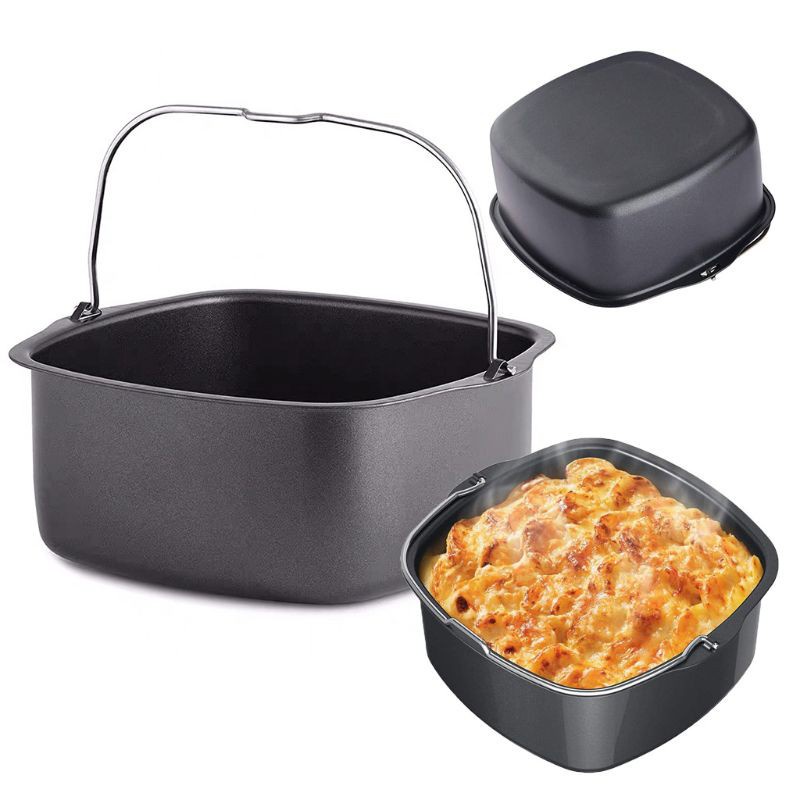 HO Square Non Stick Cake Mold Baking Tray Pan Roasting Basket Bakeware Air Fryer