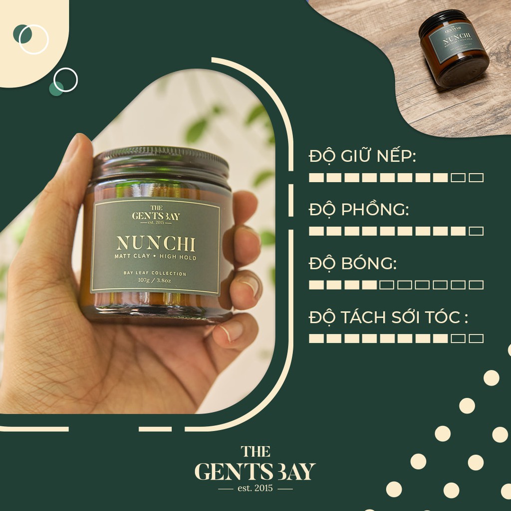 Sáp tạo kiểu The Gents Bay NUNCHI Matte Clay - 107gr