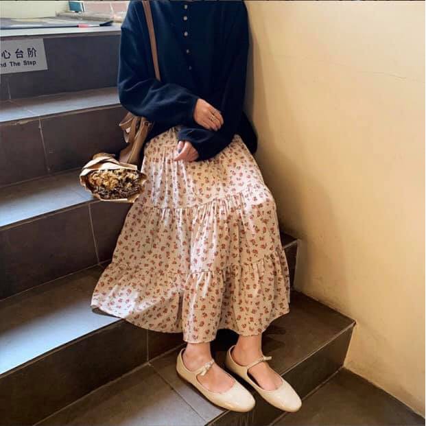 [ Mã WASTRUN4 giảm 10% tối đa 30K đơn 99K] Chân váy 3 tầng hoạ tiết hoa nhí, Chân váy xếp ly tầng hoa ulzzang siêu xinh | BigBuy360 - bigbuy360.vn