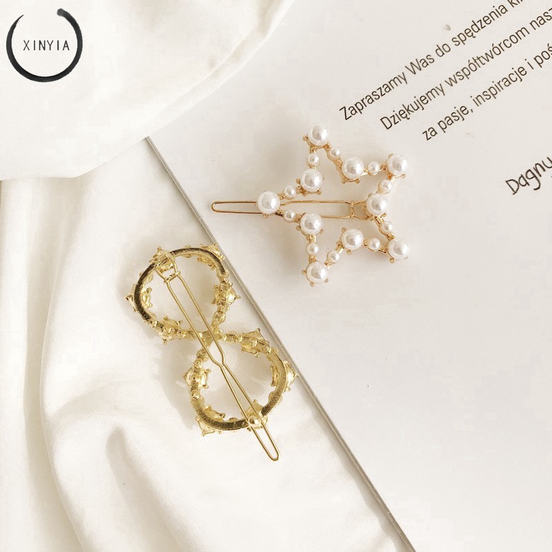 Kẹp tóc đính ngọc trai phong cách Hàn Quốc cho nữ