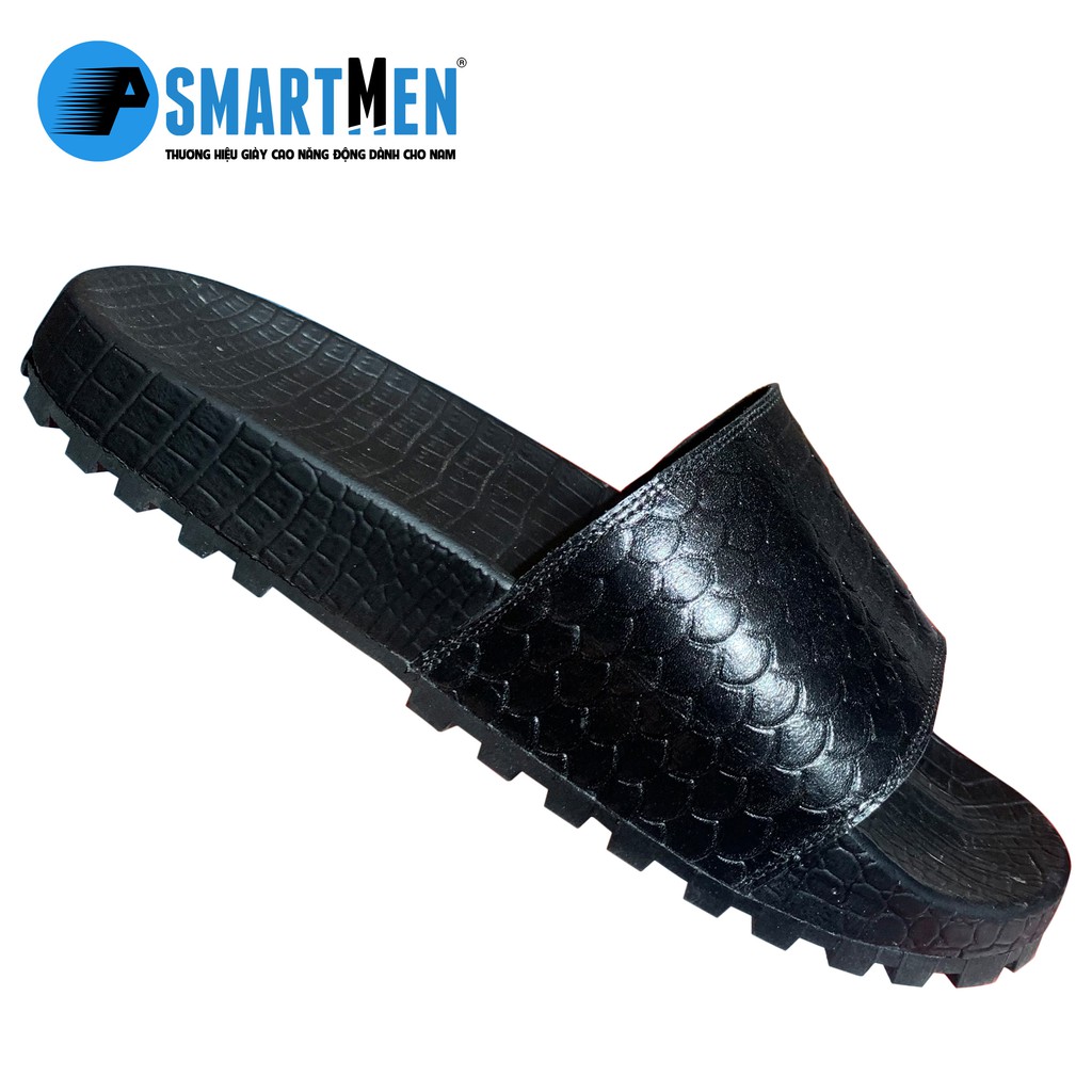 Dép Da bò thật SMARTMEN DSM-01 Đen