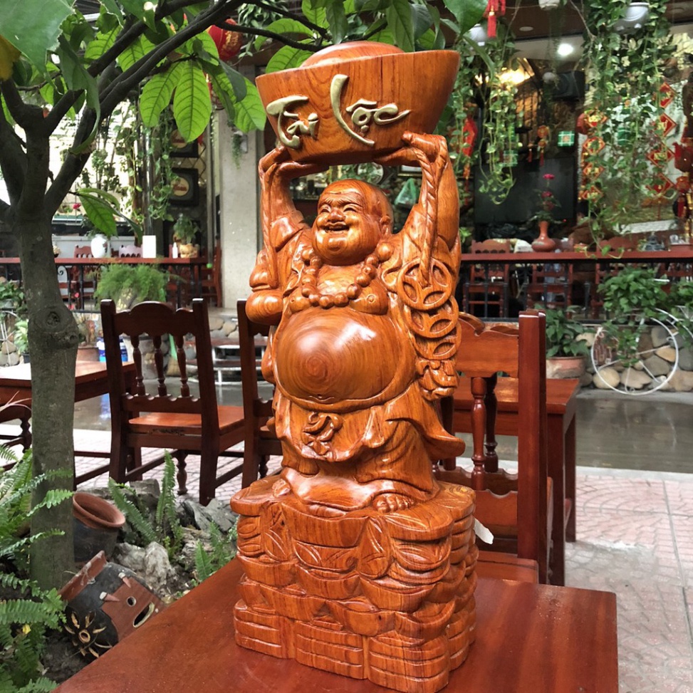 Tượng Phật Di Lặc Phong Thủy Gỗ Hương