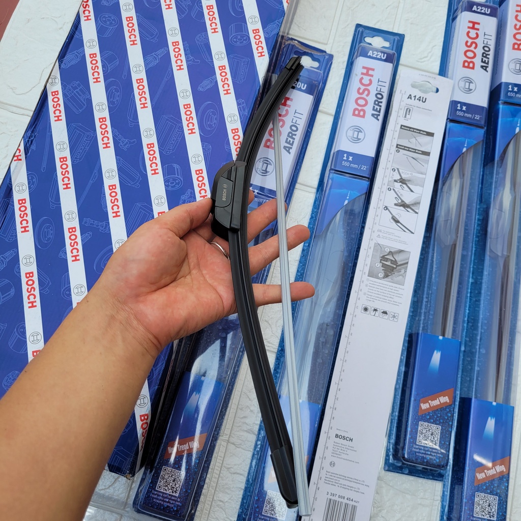 Gạt mưa ô tô không xương silicon Bosch Aerofit chính hãng cao cấp cho các dòng xe (giá 1 cái)