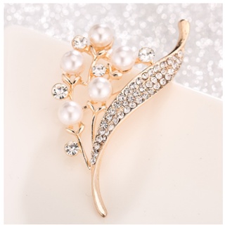 Trâm cài áo hình bông hoa đính ngọc trai thanh lịch sang trọng