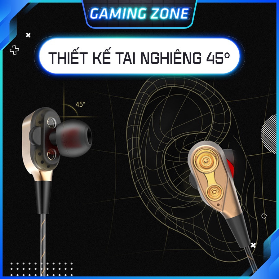 Tai nghe chơi game siêu bass QKZ CK8 có dây chống rối, mic đàm thoại