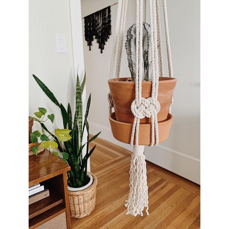 Dây macrame treo chậu cây nhiều màu