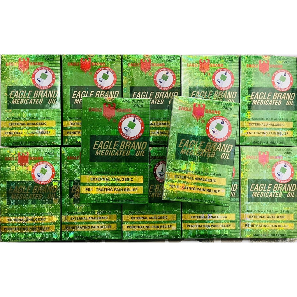 DẦU GIÓ XANH EAG.LE BRAND SINGAPORE BOR.DEN HÀNG XUẤT MỸ & NHẬP MỸ 2 NẮP