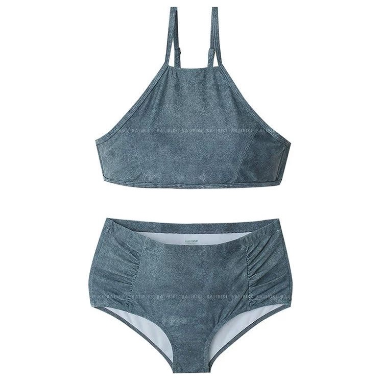 [Bikini] Bộ Đồ Bơi Phong Cách Denim Retro Quyến Rũ Thời Trang Mùa Xuân Dành Cho Nữ