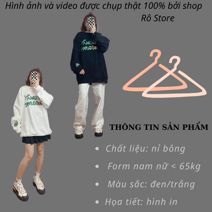 Áo sweater nữ/Áo nỉ form rộng tây bồng unisex dễ phối đồ hình in thú cưng cute chất nỉ bông dày dặn RÔ STORE SW28 | BigBuy360 - bigbuy360.vn