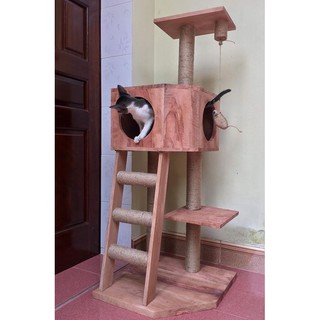 CATREE-NHÀ CÂY CHO MÈO BẰNG GỖ THỊT CỰC KỲ CHẮC CHẮN, SIÊU BỀN