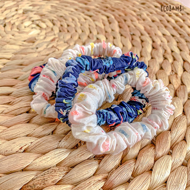 DÂY CỘT TÓC SCRUNCHIES SẮC MÀU ECOBAMBI CHO BÉ