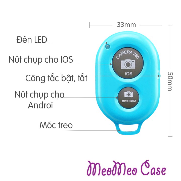 Remote chụp hình kết nối bluetooth - nút bấm điều khiển chụp ảnh từ xa cho điện thoại thông minh - Meomeo Case