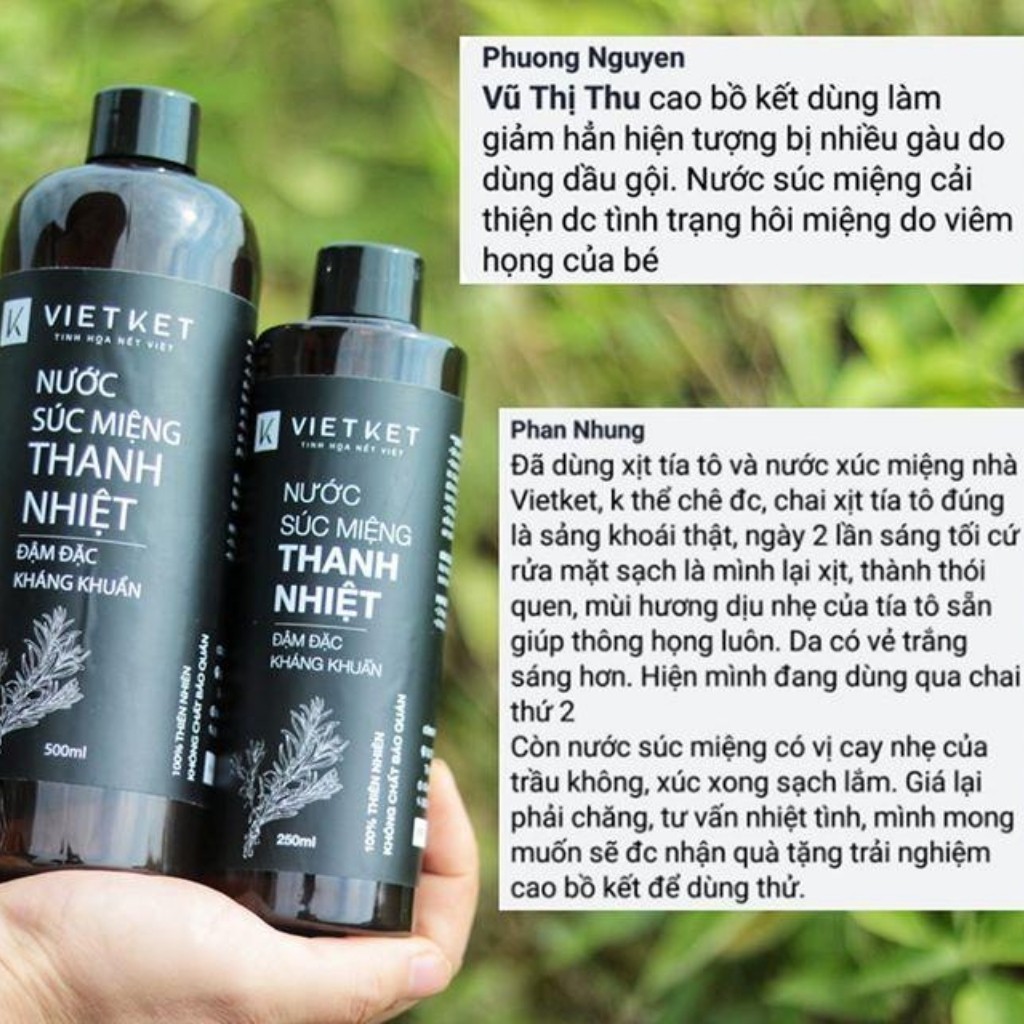 Nước súc miệng Tiệm Thảo Dược Xanh ngăn ngừa hôi miệng, khỏi lo chảy máu chân răng, viêm lợi dung tích 500 ml