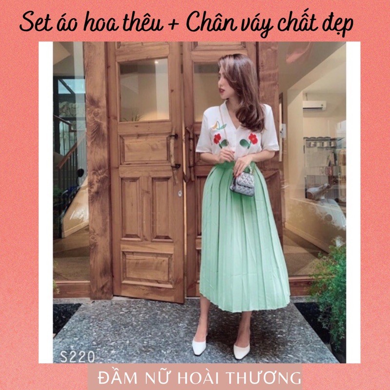 Set váy nữ xinh / Đầm nữ đẹp kèm áo thêu dự tiệc phong cách thời trang Đầm Nữ Hoài Thương | BigBuy360 - bigbuy360.vn