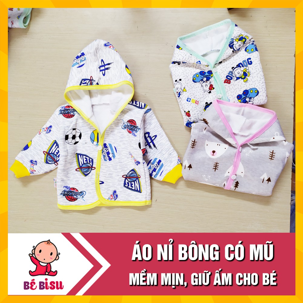 Áo khoác nỉ bông có mũ cho bé (3-13kg)