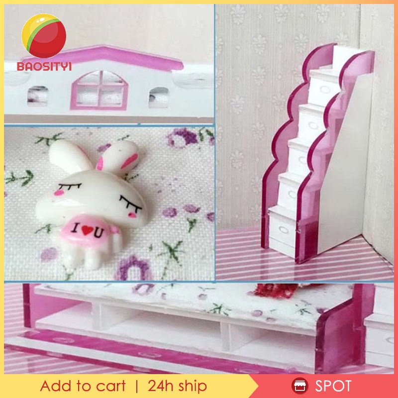 [Baosity1] Bộ Giường Tầng Tầng Tầng Ngủ Cho Búp Bê Tỉ Lệ 1 / 12