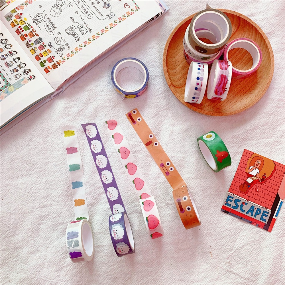 Băng dính washi tape nhiều họa tiết cute dài 5m LIZAMO BDW66