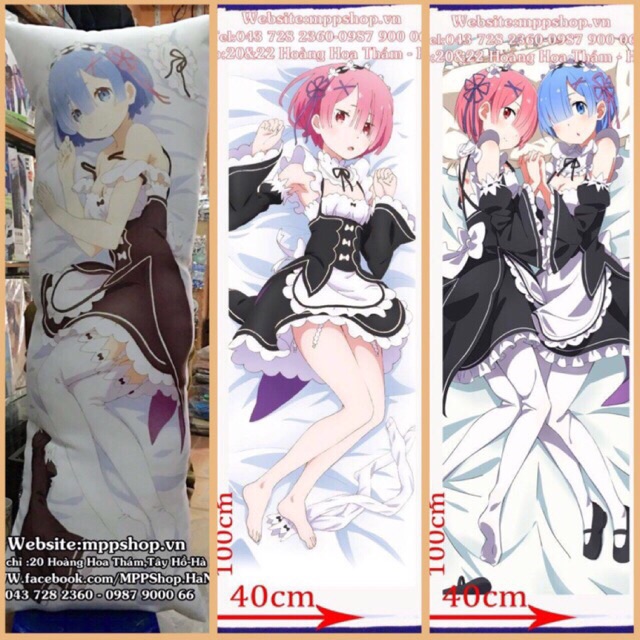 Gối ôm anime dài 1m x 40cm in 1 mặt ruột bông