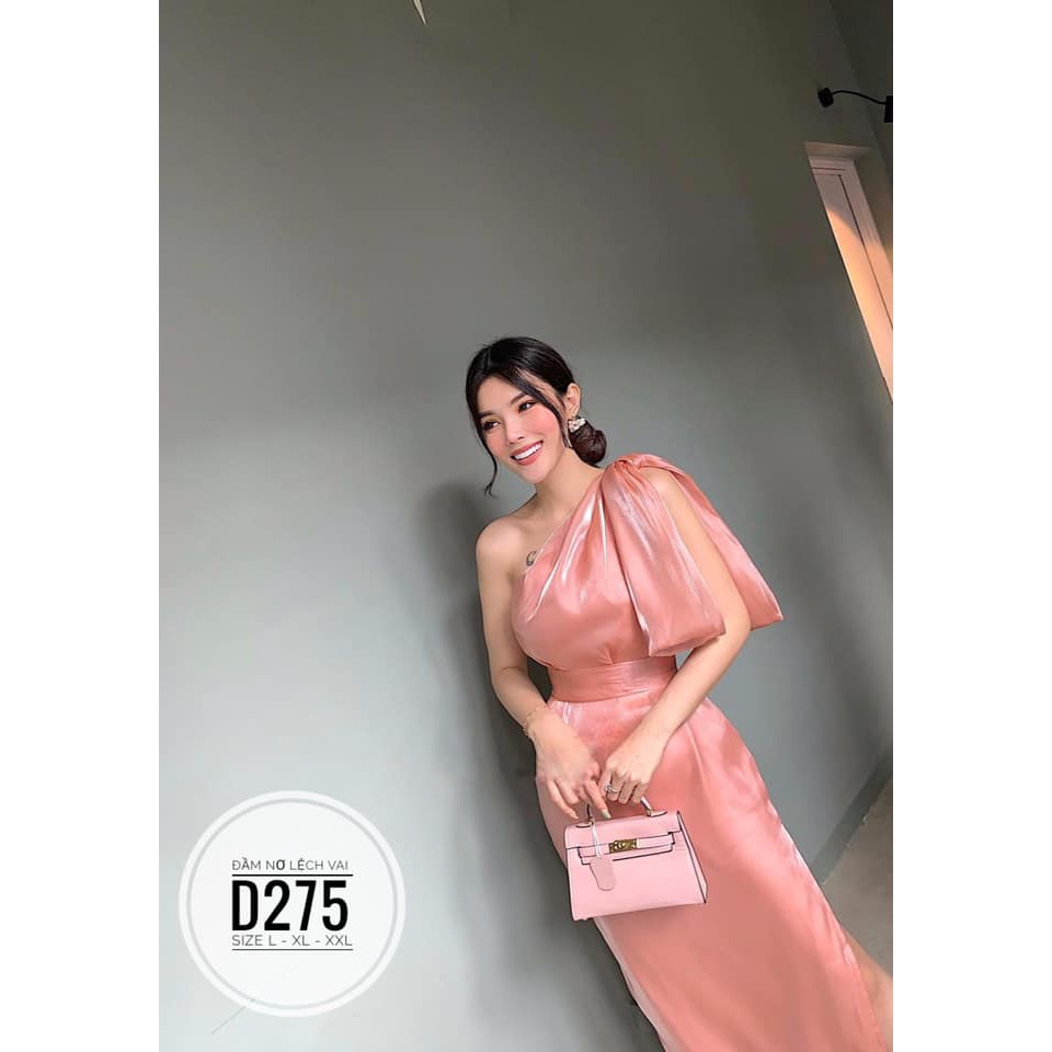 Đầm bigsize lệch vai phối nơ đi tiệc 4 màu size 55-90kg