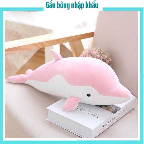 Gấu bông cá heo xinh xắn làm gối ôm, quà tặng, gấu bông nhập khẩu cao cấp size 35cm ,50cm, 70cm - 2 màu xanh, hồng