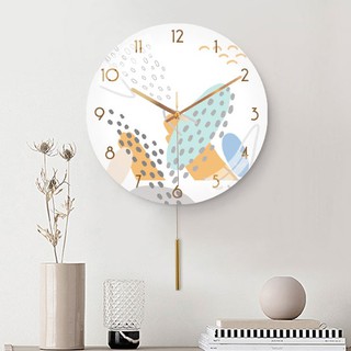Đồng Hồ Treo Tường Quả Lắc Họa Tiết Đơn Giản, Nhiều Mẫu, Kim Trôi, Không Phát Ra Tiếng Ồn