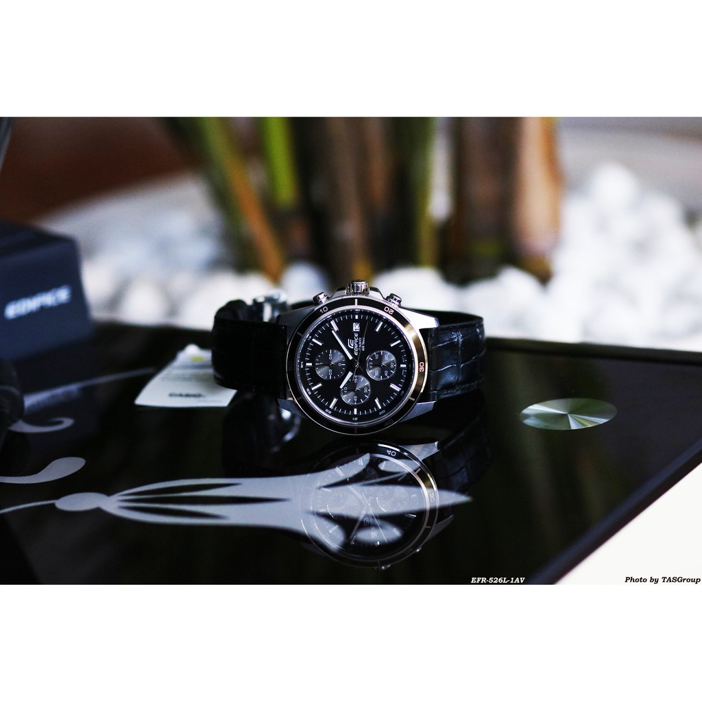 Đồng hồ nam CASIO EDIFICE EFR-526L-1AVUDF – NAM – chống nước độ sâu 100m - MẶT ĐEN H