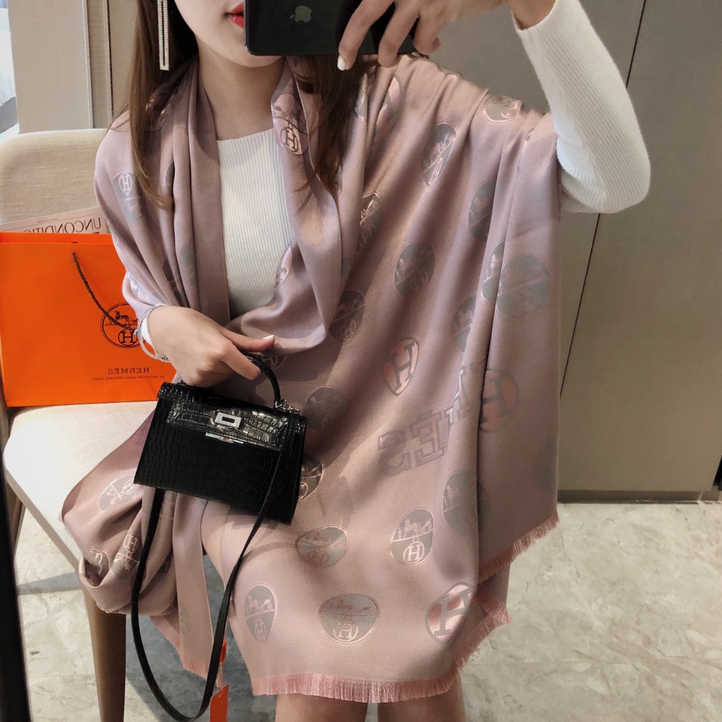 Khăn Choàng Cotton Dài Màu Trơn Thời Trang Cho Nữ