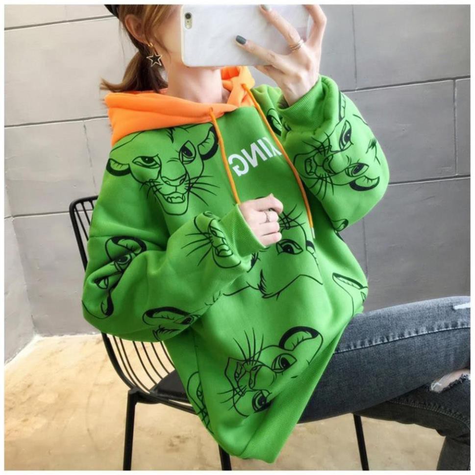 áo Hoodie ♥ FREESHIP ♥ áo khoác nỉ unisex VUA SƯ TỬ FREESIZE nữ - KN13