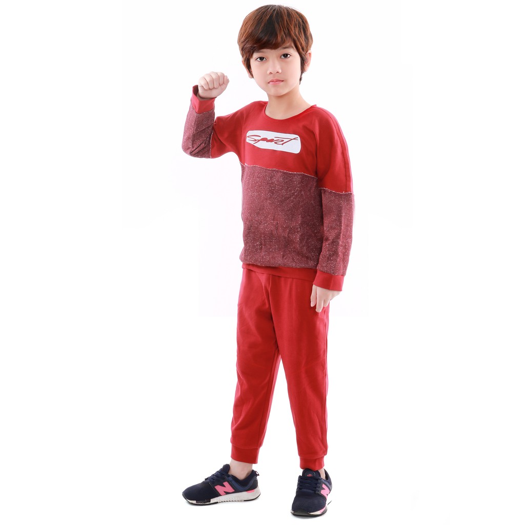 Bộ quần áo bé trai Narsis KE9056 màu đỏ