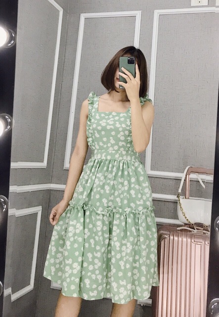 Váy Cánh Tiên ❤️  ❤️ Váy Hai Dây Dáng Xòe Có Lót Trong - Ảnh Thật Kem Chụp ❤️