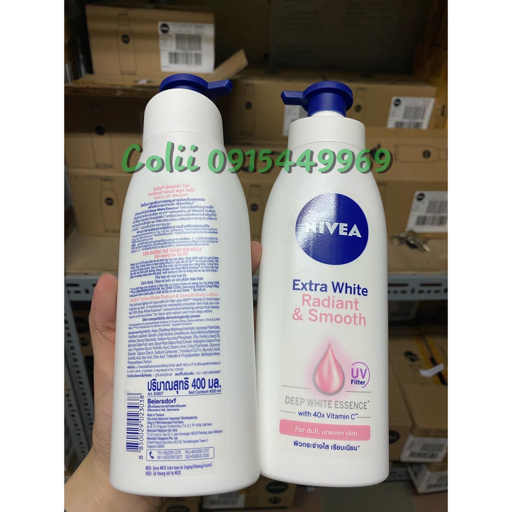 [Nhập khẩu chính hãng có hóa đơn VAT] Sữa dưỡng thể NIVEA dưỡng da trắng mịn (400ml)