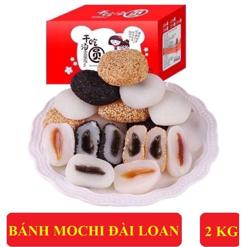 Bánh Mochi Đài Loan hàng chuẩn SỊN cực ngon - thùng 2,2kg bánh mochi có đủ 3 vị