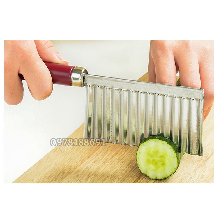 Dao Cắt Lát Củ Quả Gợn Sóng Bằng Thép Không Gỉ