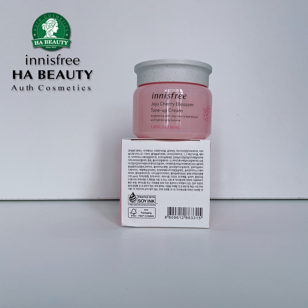 Kem dưỡng ẩm nâng tông sáng da chống nắng innisfree Jeju Cherry Blossom Tone up Cream SPF30 PA++ 50ml