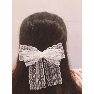 kẹp ren nơ trắng Hàn Quốc (An handmade)
