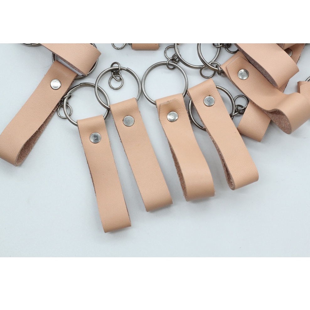 Móc Khóa Da Bò Cao Cấp - handmade Màu Gửi Ngẫu Nhiên